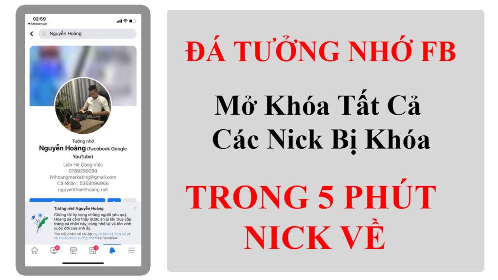 Hướng Dẫn Đá Tưởng Nhớ Mở Khóa Tất Cả Nick Facebook 2021