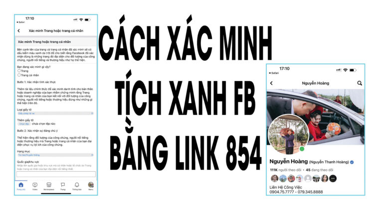 Hướng dẫn cách lên Tích Xanh Facebook bằng link 854, link 076 mới nhất