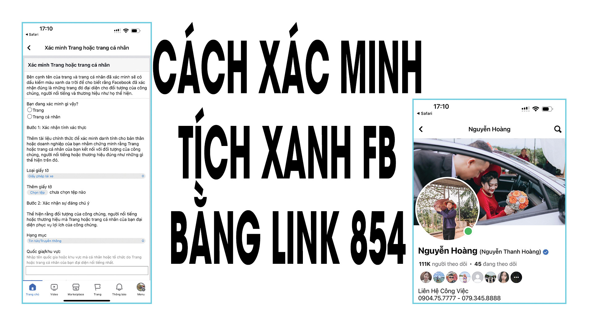 Hướng dẫn cách lên Tích Xanh Facebook bằng link 854, link 076 mới nhất
